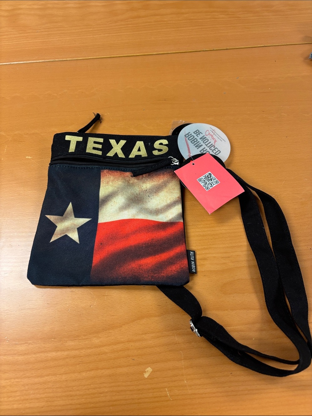 Robin Ruth Texas Flag Belt Bag - Black/Red/White